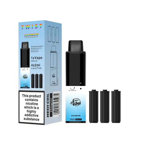 HAPPY VIBES TWIST 2400 PUFF DISPOSABLE VAPE 2% Nicotine - Rainbow