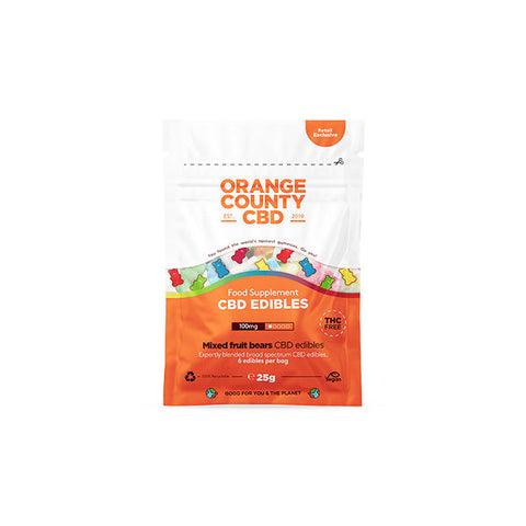 Orange County CBD 100mg Mini CBD Gummy Bears - 6 Pieces